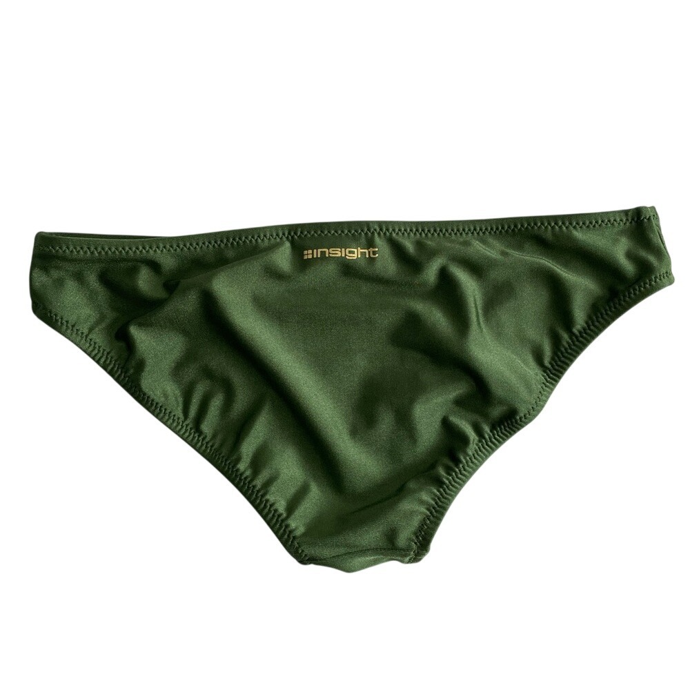 Insight Vintage Y2K Surfer Metallic Moss Green Bikini Bottom